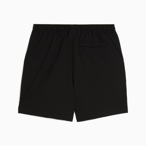 WARDROBE Essentials Seersucker Relaxed Shorts 6" Men, PUMA Black, extralarge
